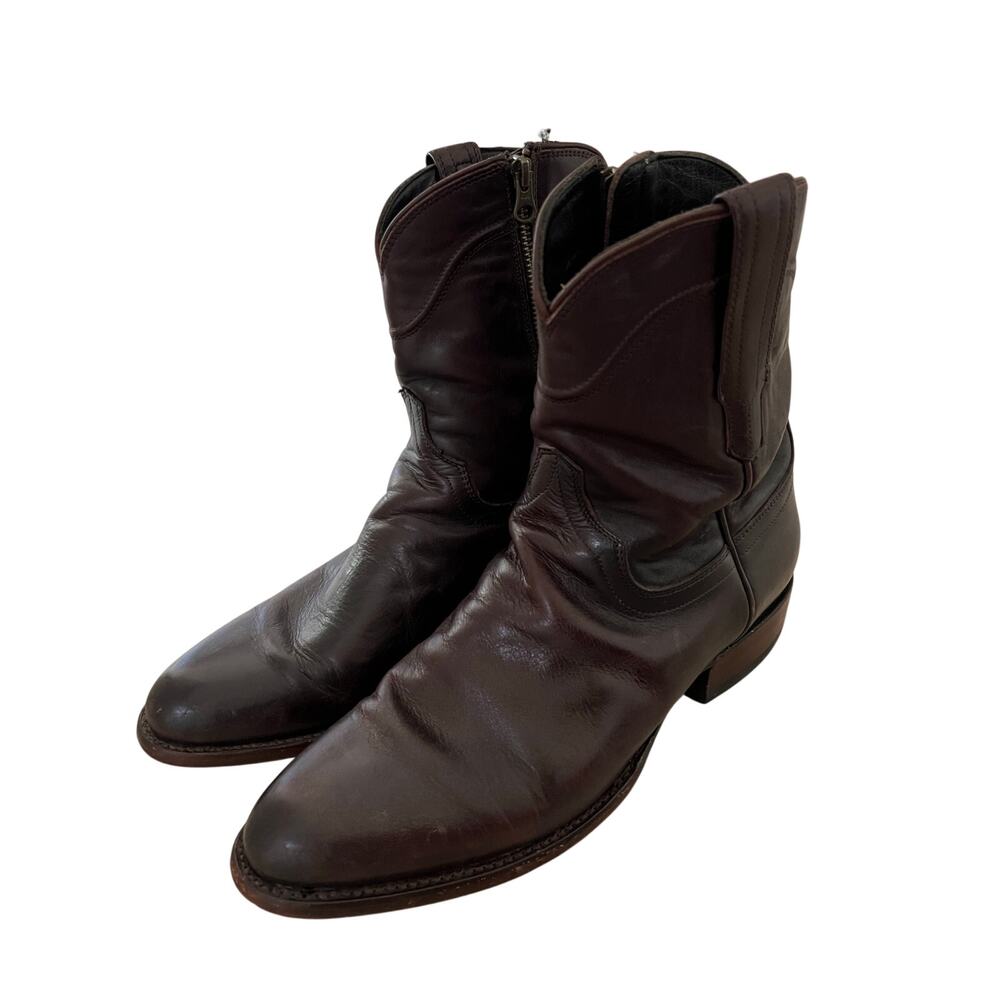 Tecovas The Earl Zip Western Boots Brown Leather Men’s 11 D Cowboy - Picture 2 of 10